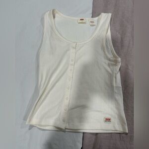Levi's Cream Ribbed Tank Top
